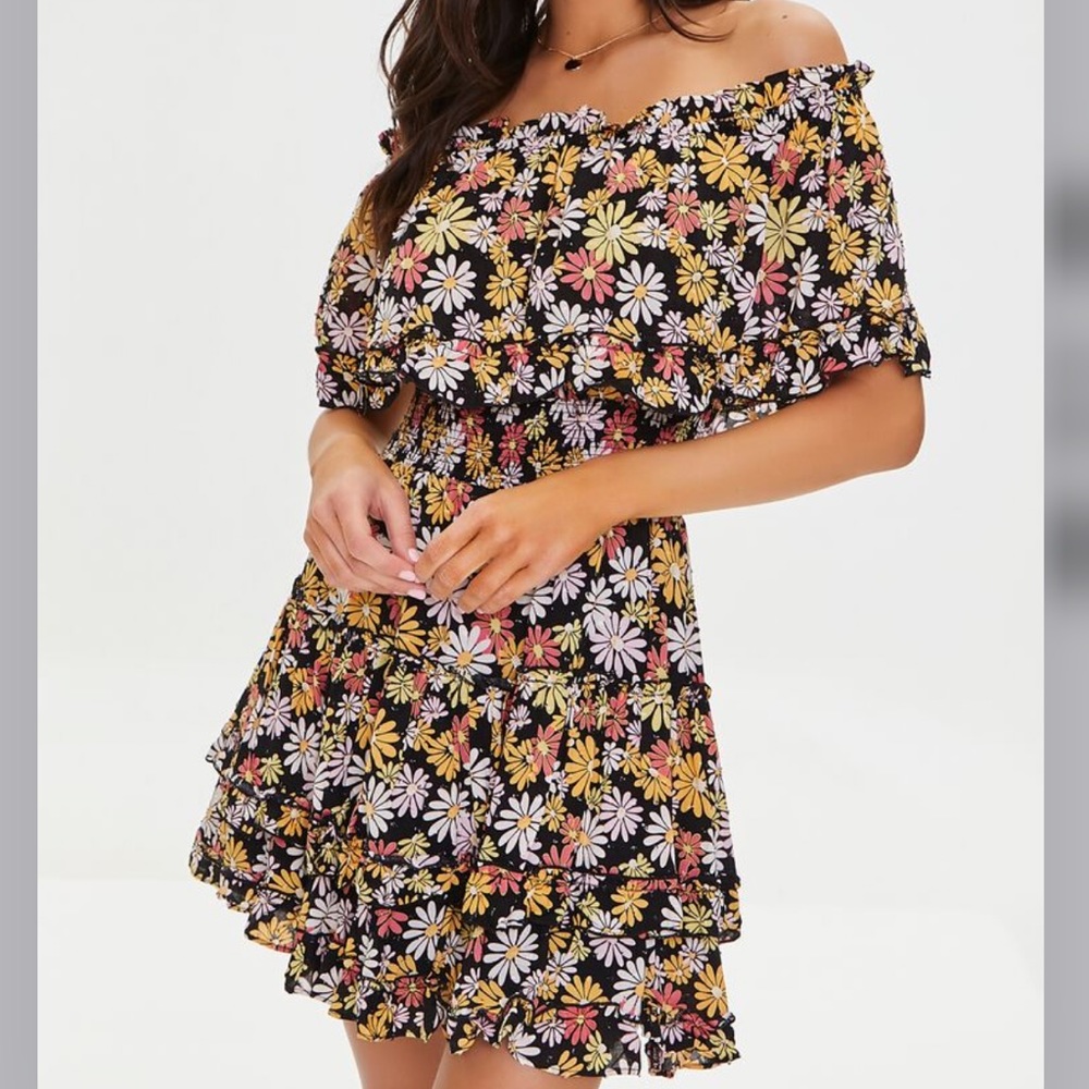 Floral off the shoulder dress